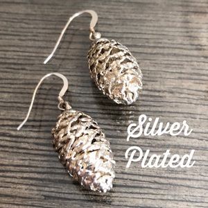 Vintage Silver Plated Tiny Pinecone Earrings
